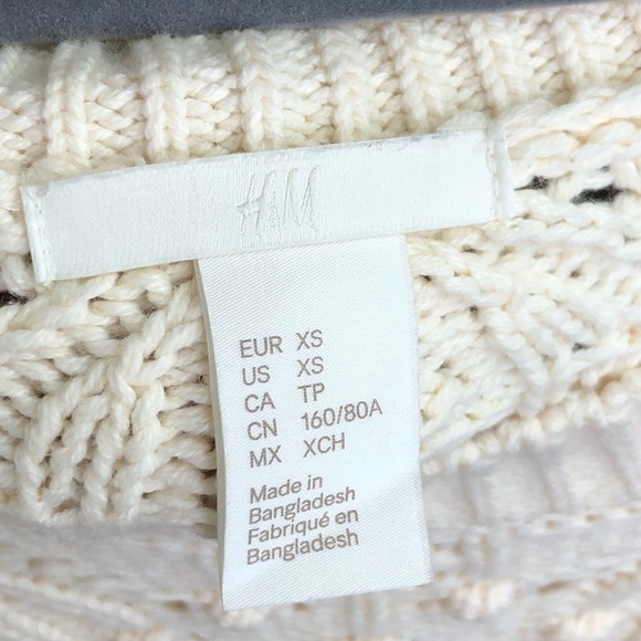 H & M  cream cotton swis dot open knit sweater - Picture 9 of 10